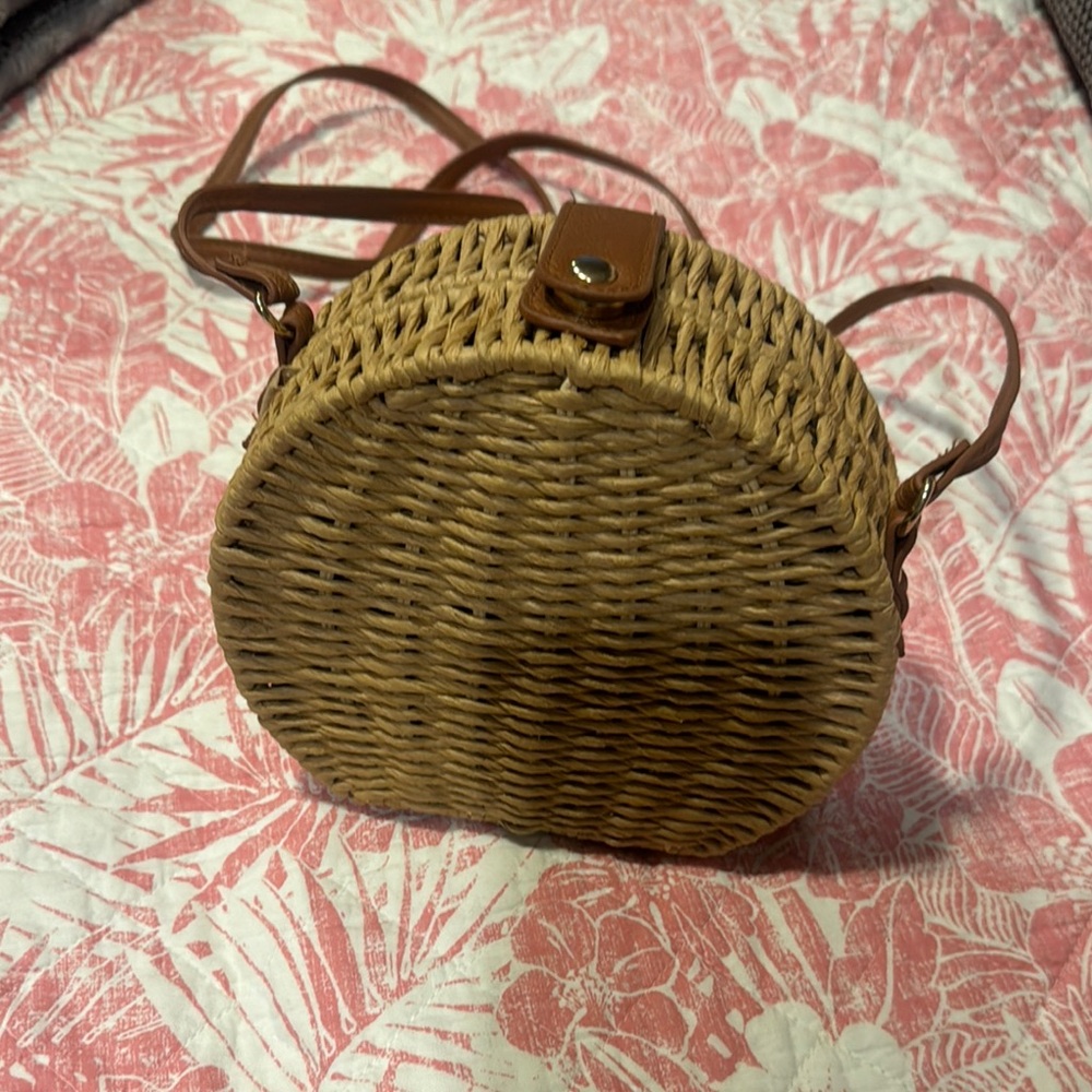 Brown Woven Crossbody Bag